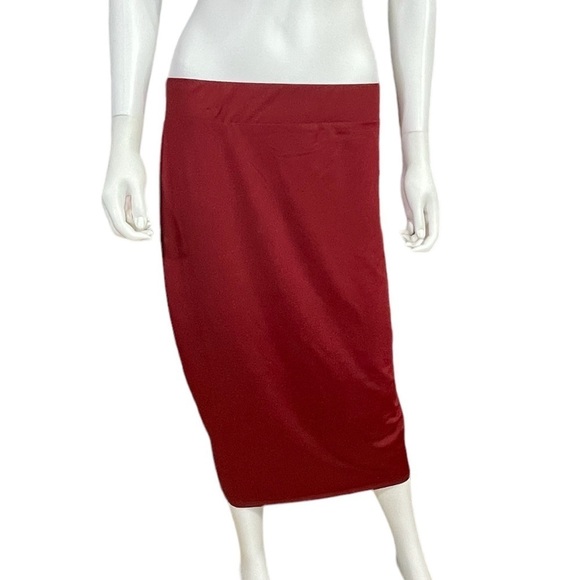 Women's Solid Casual Stretch Bodycon Elastic High Waist Pencil Midi Skirt - Picture 1 of 6